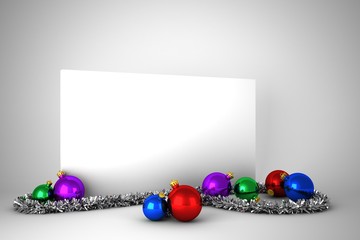 Poster with colourful christmas decorations