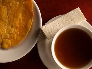 Snack from Latin America brown sugar  cheese plantain