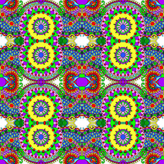 geometry vintage floral seamless pattern