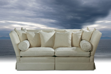 Fototapeta na wymiar sofa with sky background