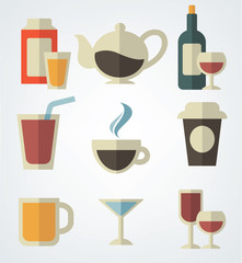 vector beverage collection in flat style