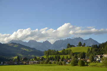 Wilder Kaiser von Kitzbühel gesehen