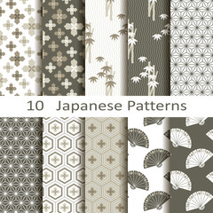 set of ten Japanese patterns