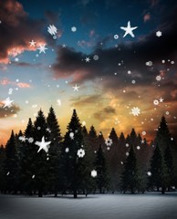 Fototapeta premium Composite image of snow falling