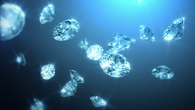 falling diamonds, beautiful background, seamless loop