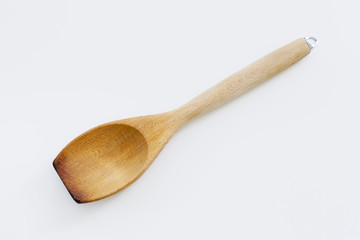 Wooden spatula  isolated on white background