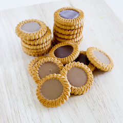 cookie heap against white background