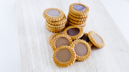 cookie heap against white background