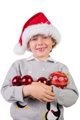 Child wearing a santa hat