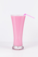 strawberry milkshake with white background