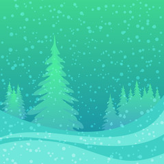 Christmas background, winter forest