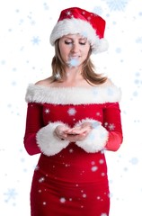 Pretty woman in santa costume