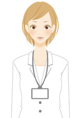 スーツ姿の笑顔の女性