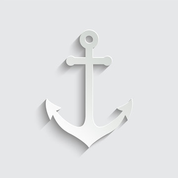 Anchor icon with shadow on a grey background