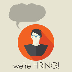 We are hiring man with cloud speech