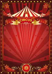 Fun red circus poster - obrazy, fototapety, plakaty