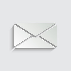 Email icon with shadow on a grey background