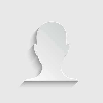 human profile picture with shadow on a grey background