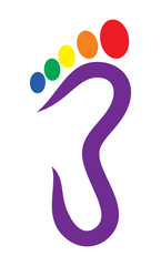 Foot symbol - foot print lgbt flag