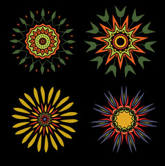 Lace floral colorful ethnic ornament