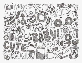 doodle baby background