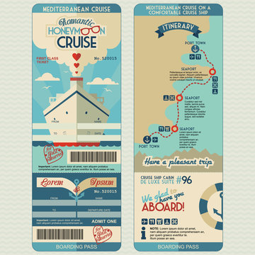 Honeymoon cruise boarding pass