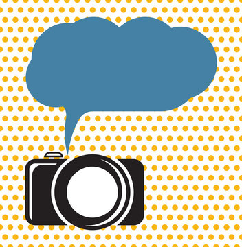 pop art camera with cloud