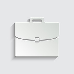 briefcase icon with shadow on a grey background