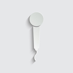 microphone icon with shadow on a grey background