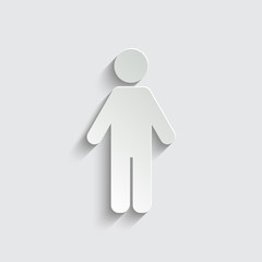 Man icon with shadow on a grey background
