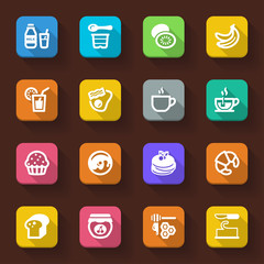 Beakfast flat icons