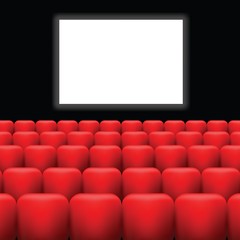 cinema screen  and red seats