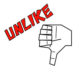 Thumbs-up sign with LIKE logo
