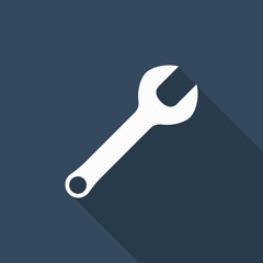 wrench icon with long shadow