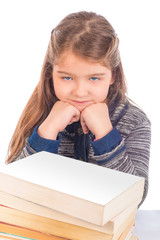 Tired cute little girl