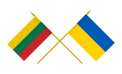 Flags, Lithuania and Ukraine