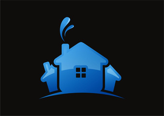 Wild nature real estate simple home vector logo icon