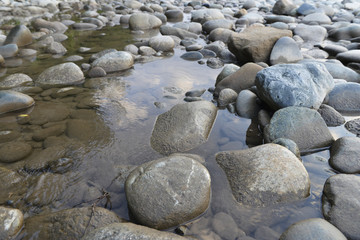 pebbles in the mountain river