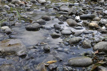 Fototapeta na wymiar pebbles in the mountain river