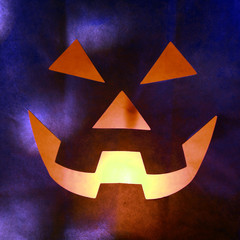 Glowing Halloween Paper Bag Jack o Lantern