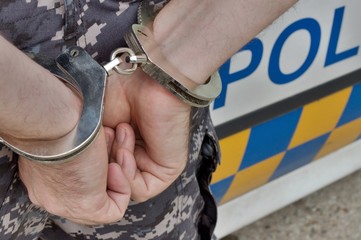 arrested and handcuffed man
