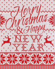 Merry Christmas and happy new year style seamless knitted