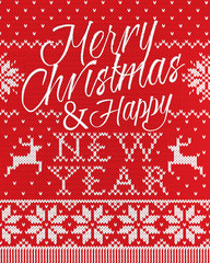 Merry Christmas and happy new year style seamless knitted
