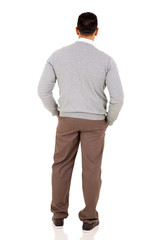 rear view of middle aged man