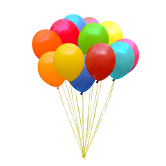 An illustration of a set of colourful birthday or party balloons - 69689236
