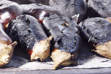 eggplants on the hob