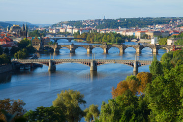 Bridges of Prague over VLtava river