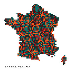 Obraz premium Pixel art outline of France