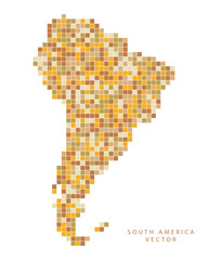 A pixel art style vector of South America