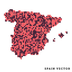 Obraz premium Pixel art outline of Spain